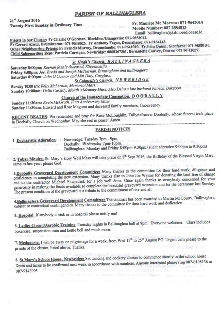 Parish of Ballinagleragh August 2016_0002-1